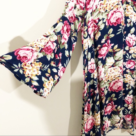 Altar’d State Floral Peasant Dress Flowy Blue S - Picture 3 of 6